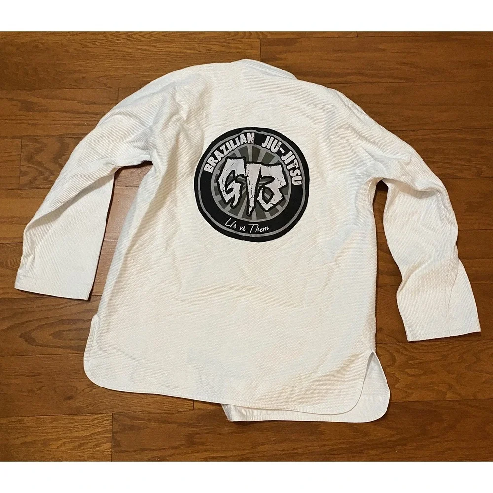 BJJ Gi Jacket White – Brazilian Jiu Jitsu Top A3H With Belt Us Vs Them Excellent